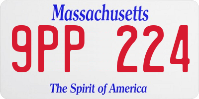 MA license plate 9PP224