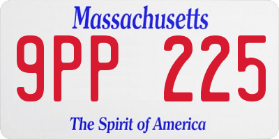 MA license plate 9PP225