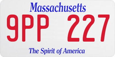 MA license plate 9PP227