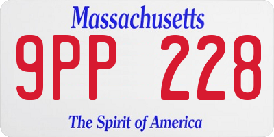 MA license plate 9PP228