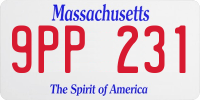MA license plate 9PP231