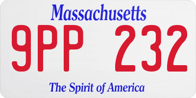 MA license plate 9PP232