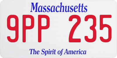 MA license plate 9PP235