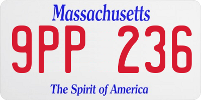 MA license plate 9PP236