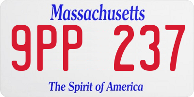 MA license plate 9PP237