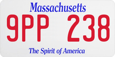 MA license plate 9PP238