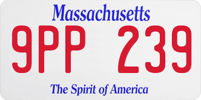 MA license plate 9PP239