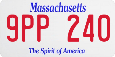 MA license plate 9PP240