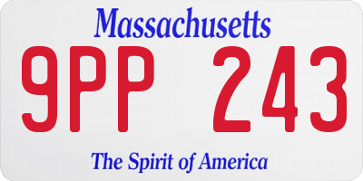MA license plate 9PP243