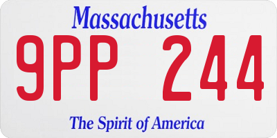 MA license plate 9PP244