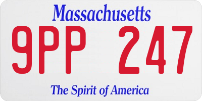 MA license plate 9PP247