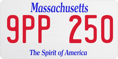 MA license plate 9PP250