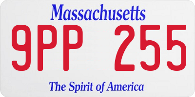 MA license plate 9PP255