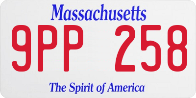 MA license plate 9PP258