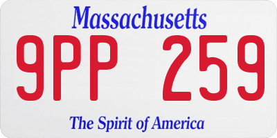 MA license plate 9PP259