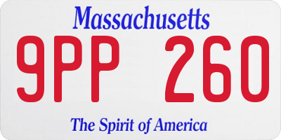 MA license plate 9PP260