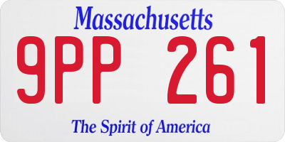 MA license plate 9PP261