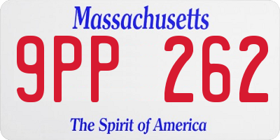 MA license plate 9PP262