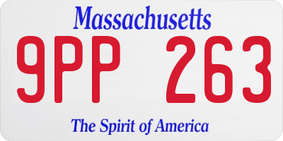 MA license plate 9PP263