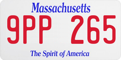 MA license plate 9PP265
