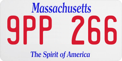MA license plate 9PP266