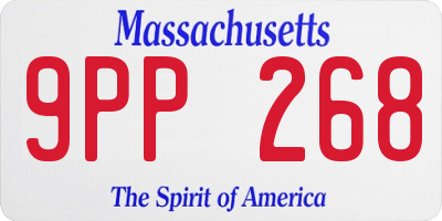 MA license plate 9PP268