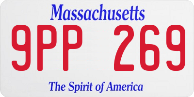 MA license plate 9PP269