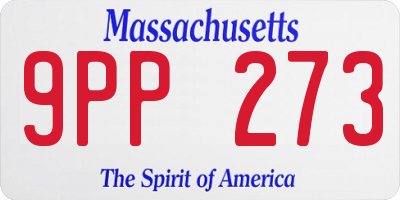 MA license plate 9PP273