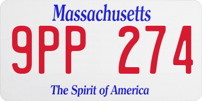 MA license plate 9PP274