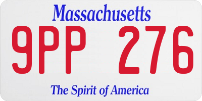 MA license plate 9PP276