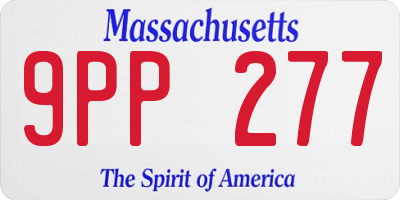 MA license plate 9PP277