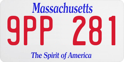 MA license plate 9PP281