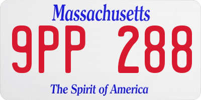 MA license plate 9PP288