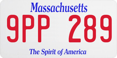 MA license plate 9PP289