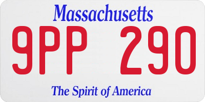 MA license plate 9PP290