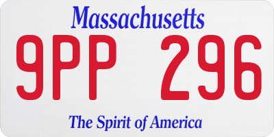 MA license plate 9PP296