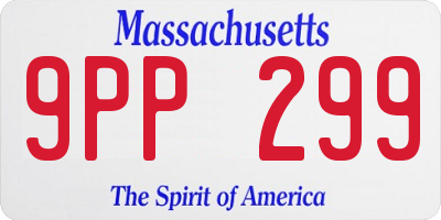 MA license plate 9PP299