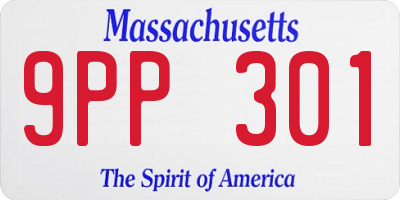 MA license plate 9PP301