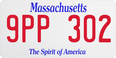MA license plate 9PP302