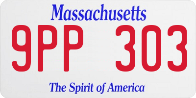 MA license plate 9PP303