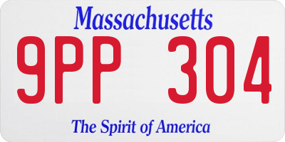 MA license plate 9PP304