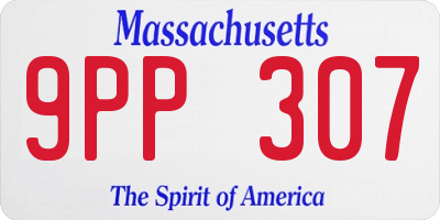 MA license plate 9PP307