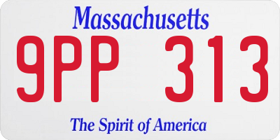 MA license plate 9PP313