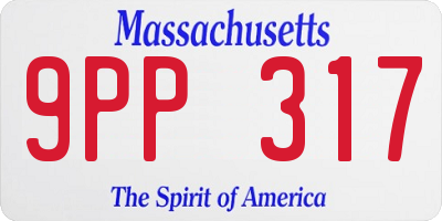 MA license plate 9PP317