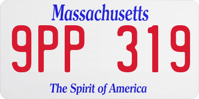 MA license plate 9PP319