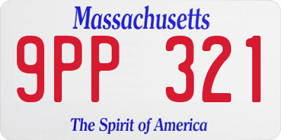MA license plate 9PP321