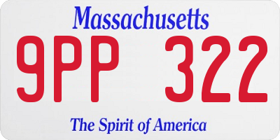 MA license plate 9PP322