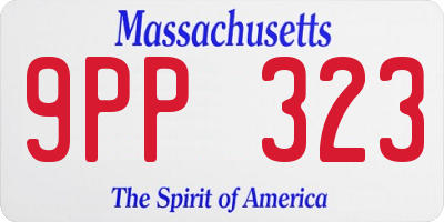 MA license plate 9PP323