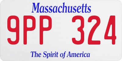 MA license plate 9PP324