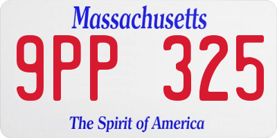 MA license plate 9PP325